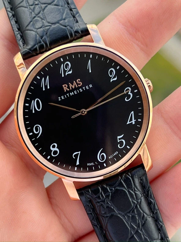 RMS Romanson Zeıtmeıster Deri Kordon Rakamlı Özel Seri 5Atm Suya Dayanıklı Erkek Kol Saati AG1469.05 - Resim 4