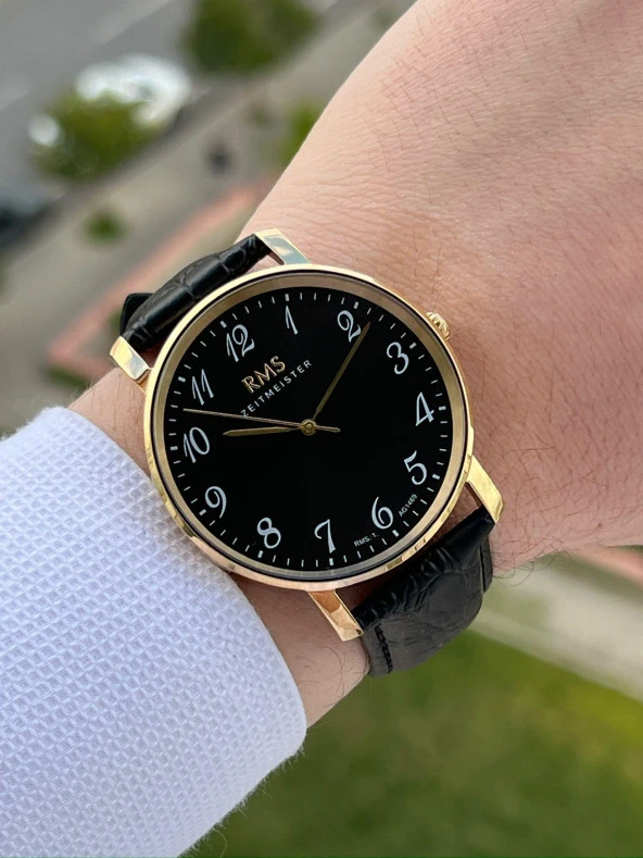 RMS Romanson Zeıtmeıster Deri Kordon Rakamlı Özel Seri 5Atm Suya Dayanıklı Erkek Kol Saati AG1469.04 - Resim 3