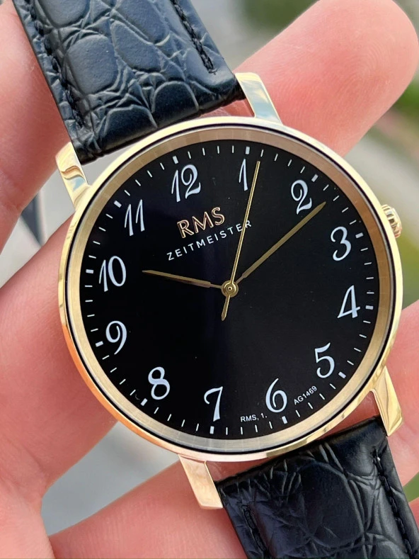 RMS Romanson Zeıtmeıster Deri Kordon Rakamlı Özel Seri 5Atm Suya Dayanıklı Erkek Kol Saati AG1469.04 - Resim 4