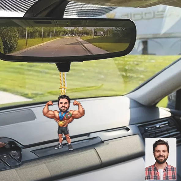 Şampiyon Tasarımlı Ahşap Araba Dikiz Ayna Süsü ürün görseli