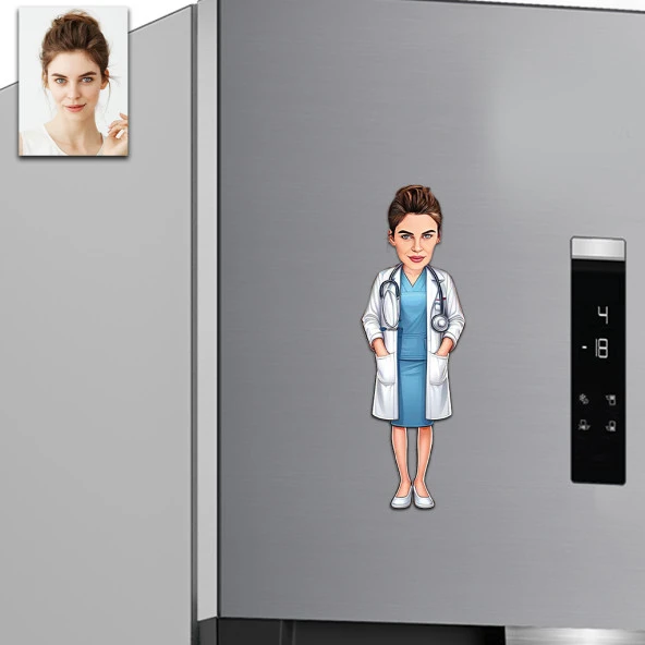 Bayan Doktor Tasarımlı Buzdolabı Magneti