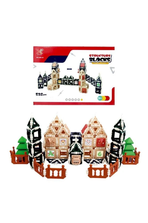 Bigstoy Structure Blocks 3d Puzzle Yapı Ve Tasarım Blokları Eğitici Oyuncak 326 Parça - Resim 4