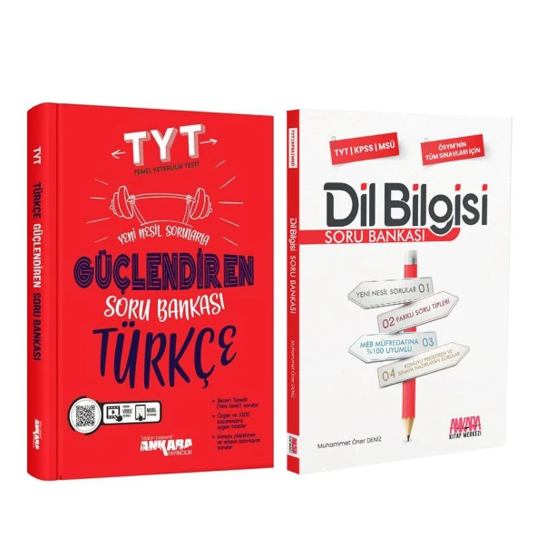 Ankara TYT Türkçe ve AKM Dil Bilgisi Soru Bankası Seti 2 Kitap