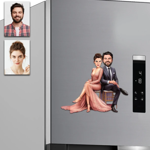 Karı Koca Tasarımlı Buzdolabı Magneti