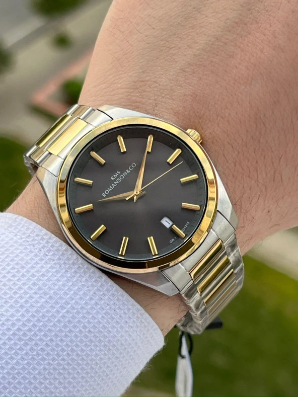 RMS Romanson Zeıtmeıster Çelik Kordon Özel Seri Kararmaz Renk Atmaz 5Atm Erkek Kol Saati AG1415.08 - Resim 2