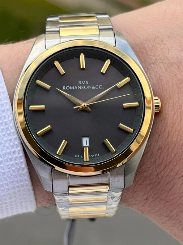 RMS Romanson Zeıtmeıster Çelik Kordon Özel Seri Kararmaz Renk Atmaz 5Atm Erkek Kol Saati AG1415.08 - Resim 3
