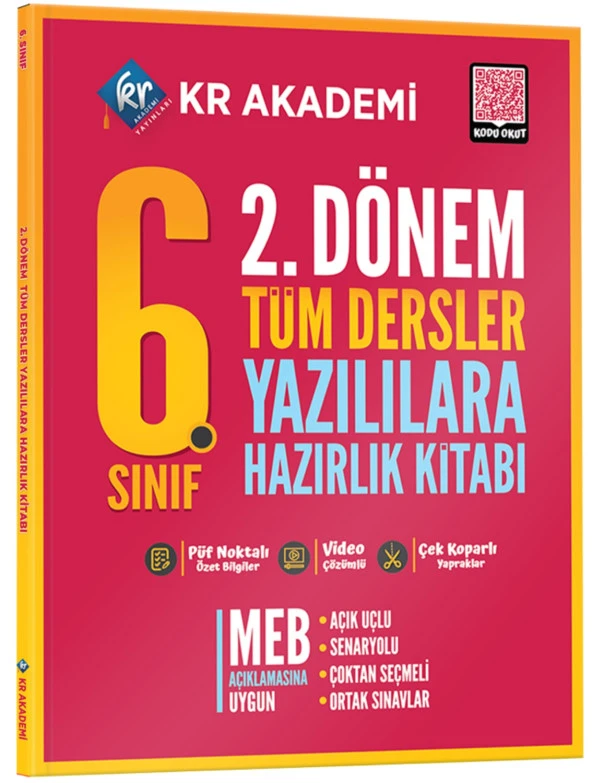 Kr Akademi 2024 6. Sınıf 2. Dönem Tüm Dersler Yazılılara Hazırlık Kitabı