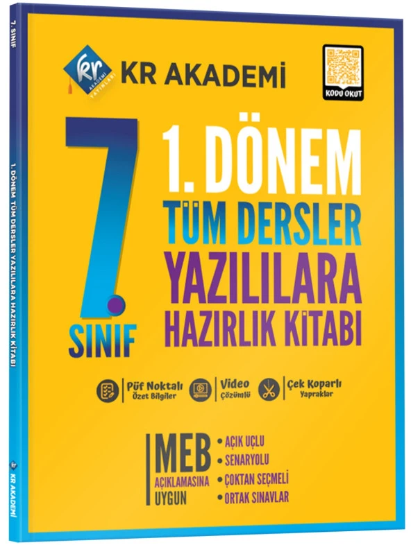 Kr Akademi 2024 7. Sınıf 1. Dönem Tüm Dersler Yazılılara Hazırlık Kitabı