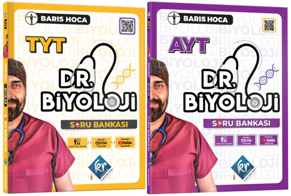 Kr Akademi 2024 Tyt + Ayt Barış Hoca Dr. Biyoloji Soru Bankası Seti 2 Kitap