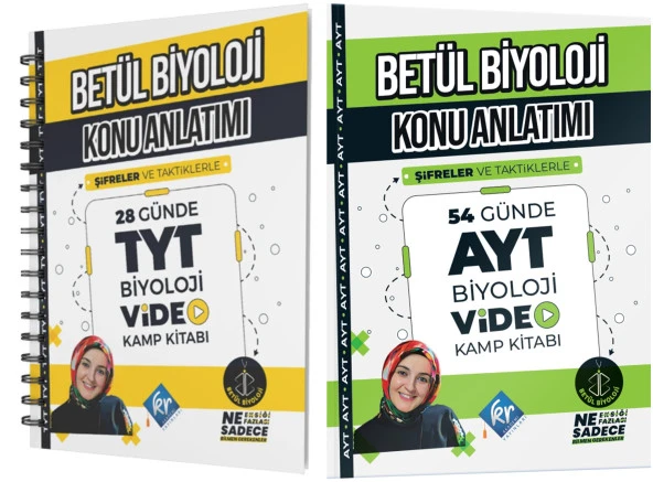 Kr Akademi 2024 Tyt + Ayt Betül Biyoloji Video Kamp Kitabı Seti 2 Kitap