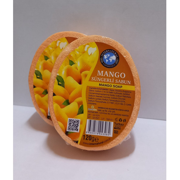 SÜNGERLİ MANGO SABUNU İKİLİ SET