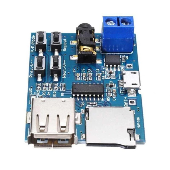 TF Kart ve USB Flash Disk Girişli MP3 Çalar Modül - Resim 2