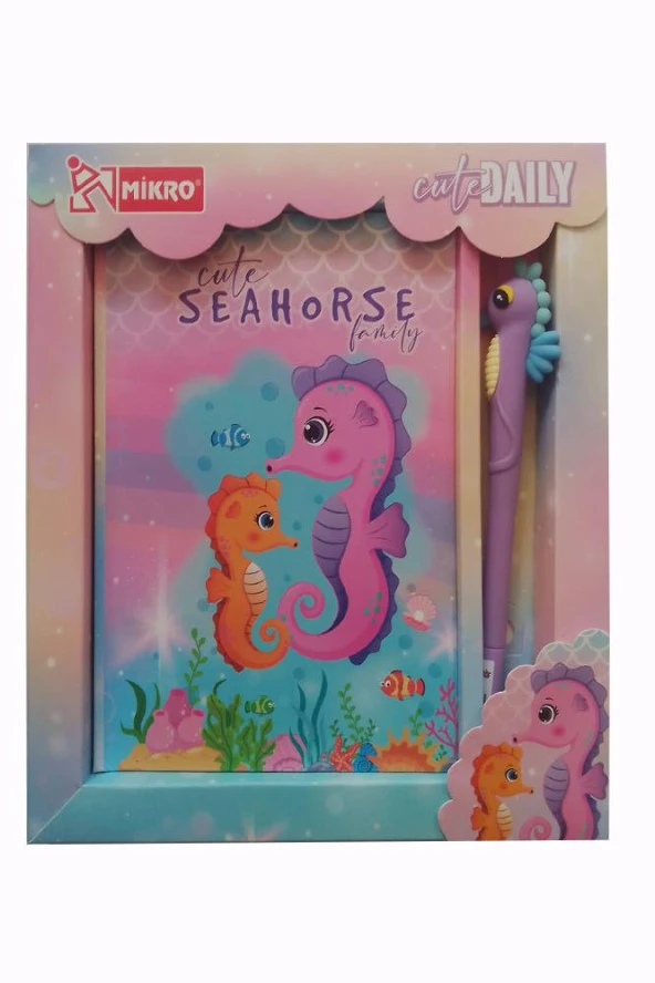 Hatıra Defteri Kilitli Kız Modeli Günlük Defteri Denizatı Hediye Kutulu 80 Yaprak Çizgili 1 Adet - 3