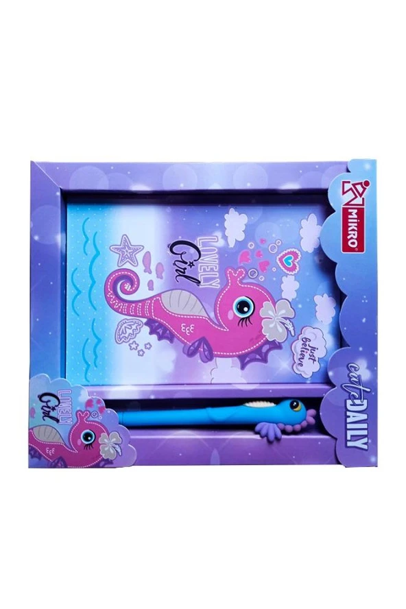 Hatıra Defteri Kilitli Kız Modeli Günlük Defteri Denizatı Hediye Kutulu 80 Yaprak Çizgili 1 Adet Lovely Girl - 2