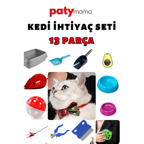 PATYMAMA 13 PARÇA KEDİ İHTİYAÇ SETİ