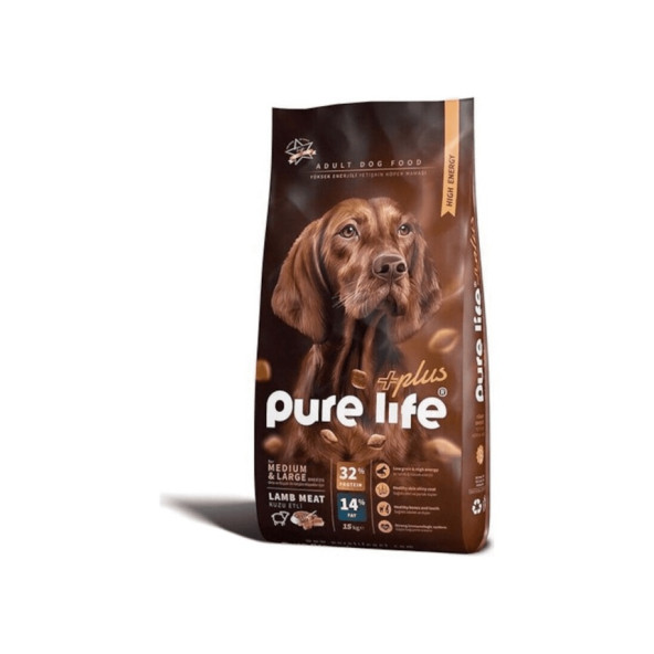 Pure Life Plus Kuzu Etli Yüksek Enerjili Yetişkin Köpek Maması 15 KG