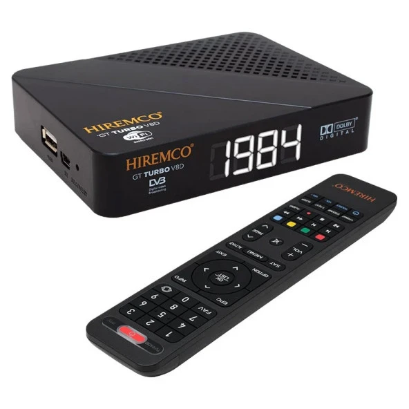 HIREMCO GT TURBO V8D+ HD IP TV PLUS ETHERNETLİ LINUX TABANLI DAHİLİ WİFİ FULL HD MİNİ UYDU ALICISI (2818)