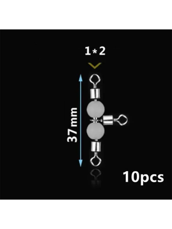Captain 5049 Üçlü Boncuklu Fırdöndü 10 Adet Paket Black Nikel 37mm - Resim 2