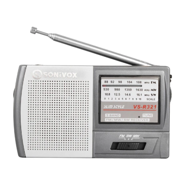 GRİ RENK CEP TİPİ ANALOG FM RADYO VS-R321 (2818)