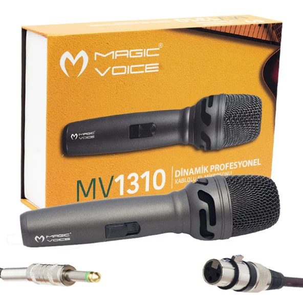 MAGICVOICE MV-1310 DİNAMİK PROFESSIONAL KABLOLU EL MİKROFONU (5 METRE KABLOLU) (2818)