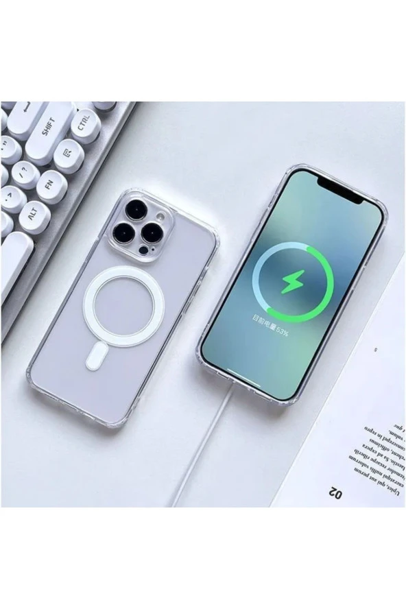 Iphone 12 Pro Max - Şeffaf Magsafe Wireless Kablosuz Şarj Destekli Sert Kılıf - 2