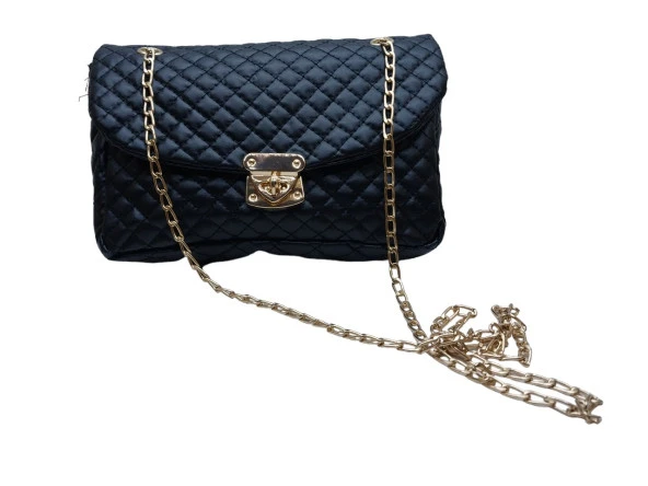 Gold Zincir Detaylı Siyah Askılı Çanta - 2