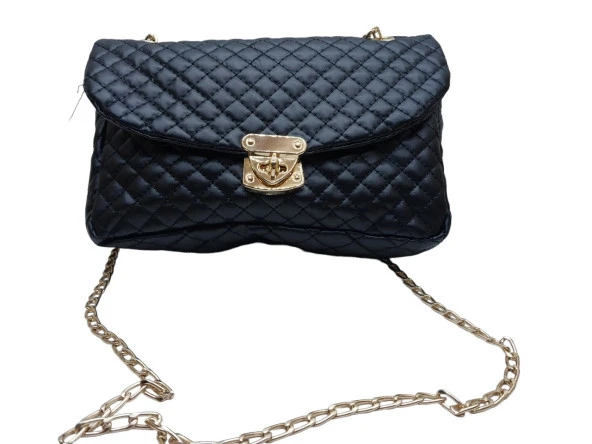 Gold Zincir Detaylı Siyah Askılı Çanta - 4