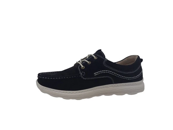 Paggi 1801 Erkek Siyah Bağcıklı Nubuk Deri Ayakkabı - Resim 3