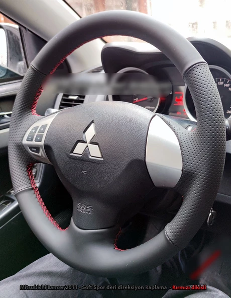 Mitsubishi Lancer 2010-2012 Araca Özel Dikmeli Direksiyon Kılıfı