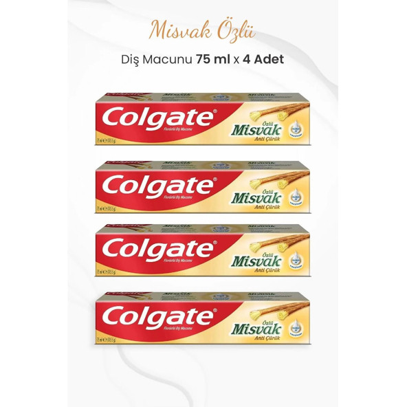 Colgate Diş Macunu Misvak Özlü 75 ml 4 Adet