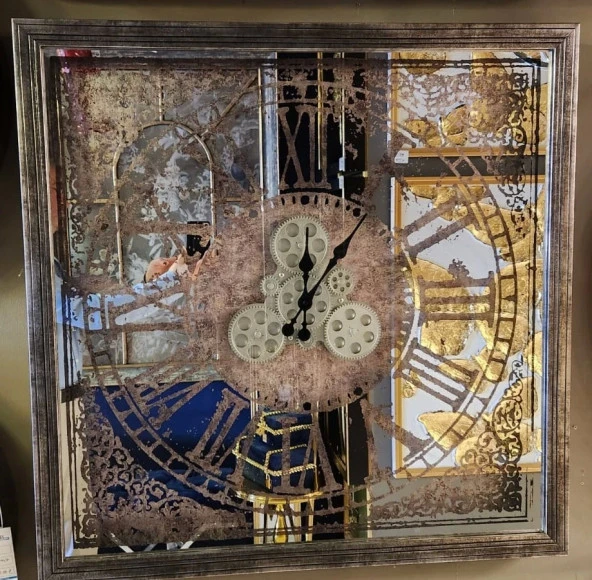 ÖZVERLER Çarklı Duvar Saati (80x80)