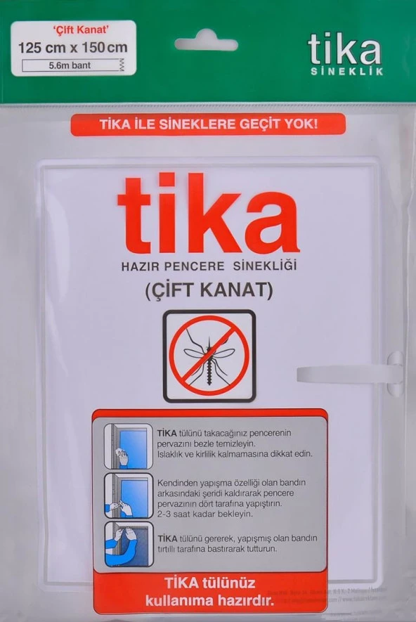 Tika-Çift Kanat 125cm x 150cm Pencere Sinekliği