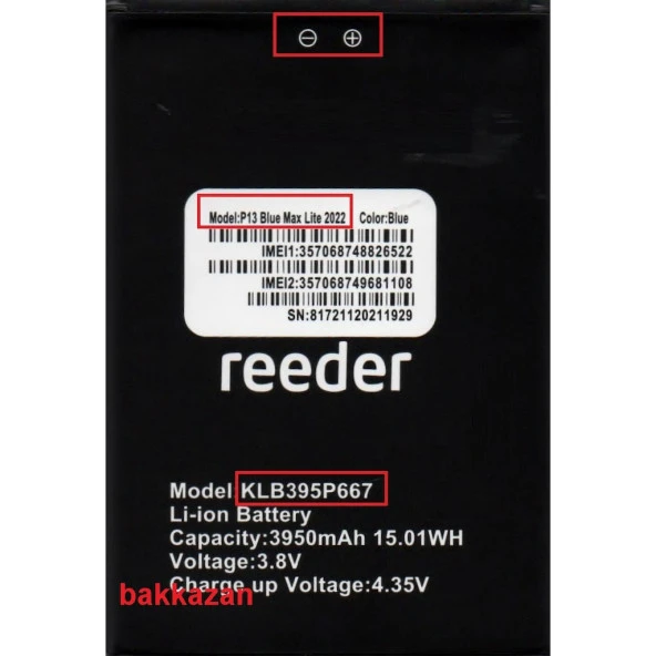 Reeder P13 Blue Max Lite 2022 KLB395P667 Batarya Pil