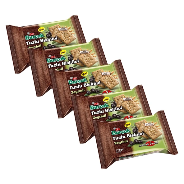 Eti Burçak Tuzlu Zeytinli Bisküvi 3x91 g x 5 Adet - 2