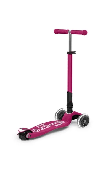 Micro Maxi Deluxe Foldable LED Berry Red Scooter MCR.MMD095 - Resim 3