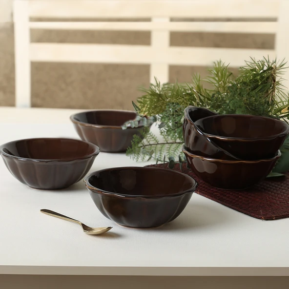 Keramika Luster Kahverengi Sirius Kase 14 Cm 6 Adet Q22 - 7