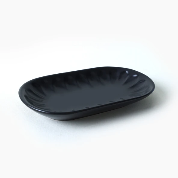 Keramika Mat Siyah Badem Kayık Tabak 22 Cm 2 Adet 956 - 4