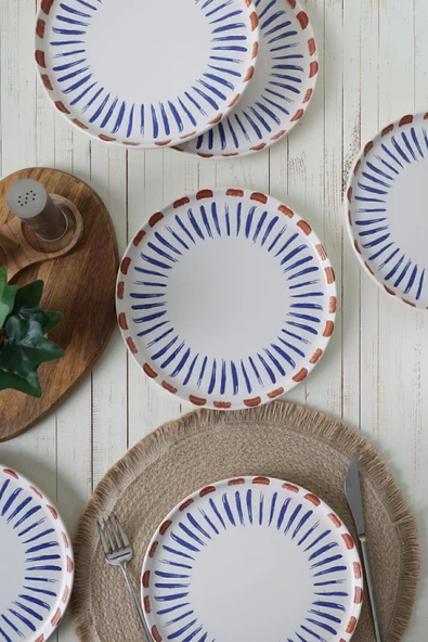 Keramika Keraart Red Line Pasta Tabağı 22 Cm 6 Adet 21606 ürün görseli 1