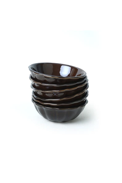 Keramika Luster Kahverengi Sirius Kase 14 Cm 6 Adet Q22 - 7