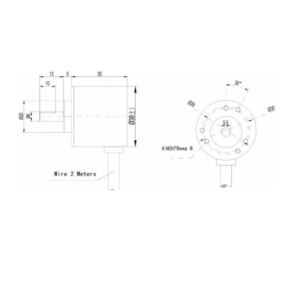 Artımlı Optik Döner Enkoder - 5-24V/DC 600 Darbe - (Rotary Encoder) - Resim 3