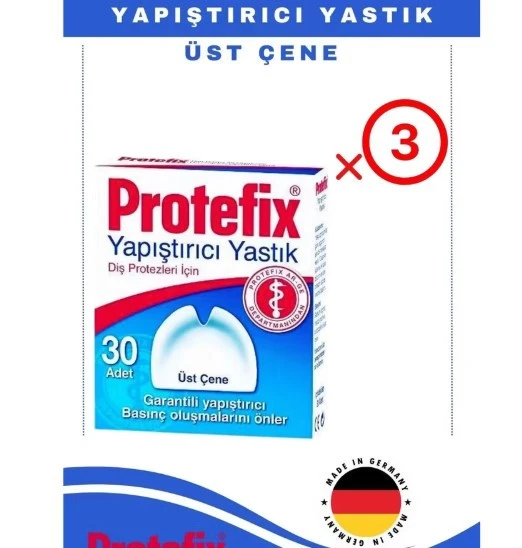 Protefix Yapıştırıcı Yastık Üst Çene 30 Adet 3'Lü PAKET (SKT:01/2029) ürün görseli 1
