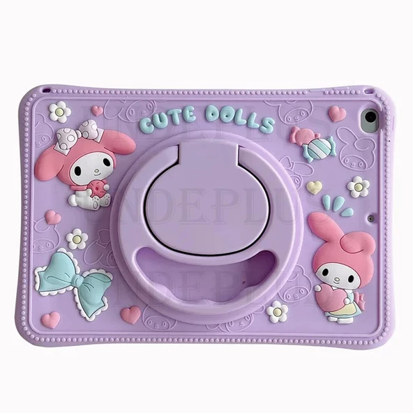 Samsung Galaxy Tab S11/S10 Lite FE/S10/S9 FE/S9/S7-S8 Kılıf Cute Dolls Standlı Eğlenceli 3D Karekterli Çocuk Kılıfı-Plus Değil - 10