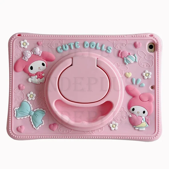 Samsung Galaxy Tab S9 FE/S10 FE S7-S8-S9 Kılıf Cute Dolls Standlı Eğlenceli 3D Karekterli Çocuk Kılıfı-Plus Değil - 11