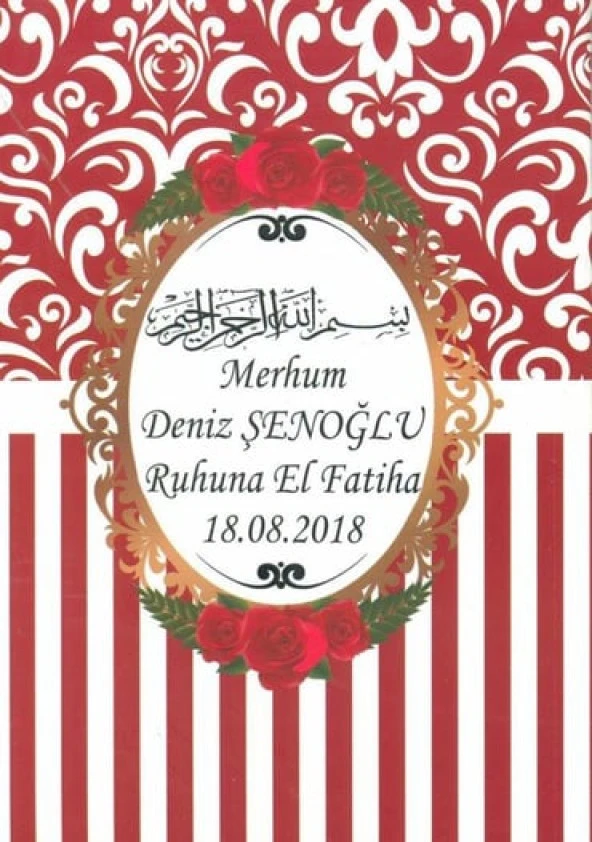 YASİN FİHRİSTLİ ÇANTA BOY TÜRKÇELİ 128 SAYFA MERASİMLER İÇİN ÖZEL KAPAK SELAMET- MERVE