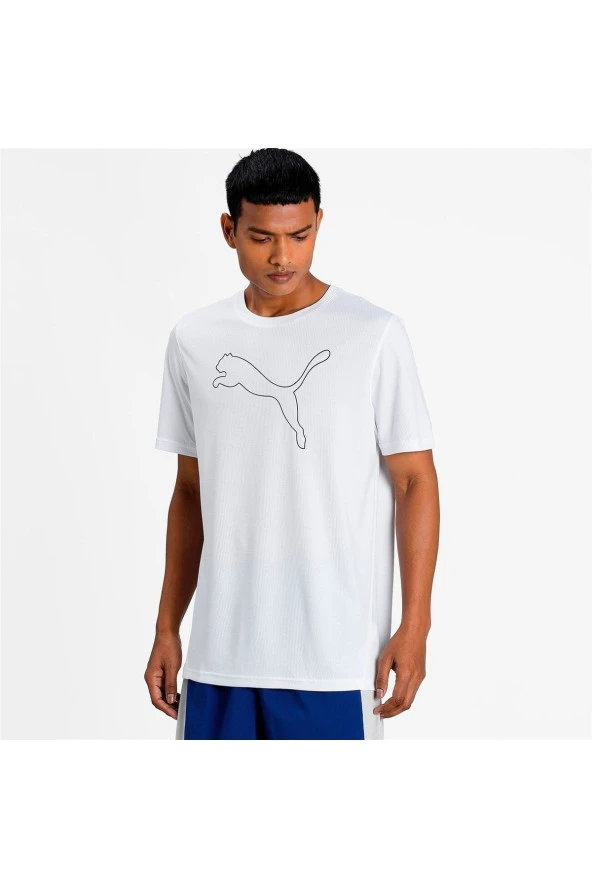 Puma PERFORMANCE CAT TEE - Erkek Beyaz Spor T-shirt - 520315 02