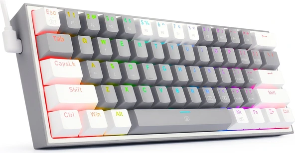 REDRAGON K617-RGB-GW FIZZ RGB RED SWITCH KABLOLU MEKANIK Q KLAVYE GRI-BEYAZ - 7