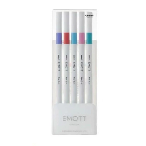 Uni EMOTT 0.4 fine AkrilikUçluKalem 5li Şeker Renk PEM-SY/5C.05 Şeker Renk - 1