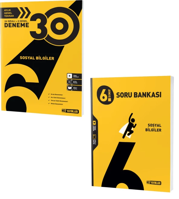 Hız 2024 6. Sınıf Sosyal Bilgiler Soru + Deneme Seti 2 Kitap