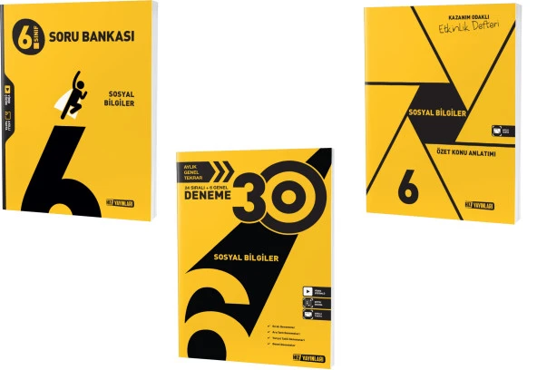 Hız 2024 6. Sınıf Sosyal Bilgiler Soru + Defter + Deneme Seti 3 Kitap