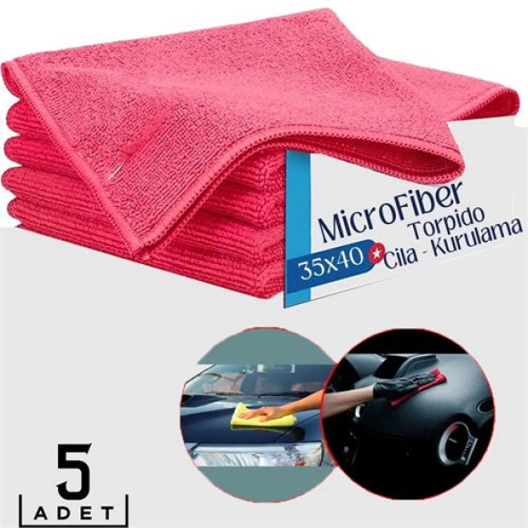 MicroFiber Araç İç Dış Temizlik Kurulama Havlusu 5 ADET 429050